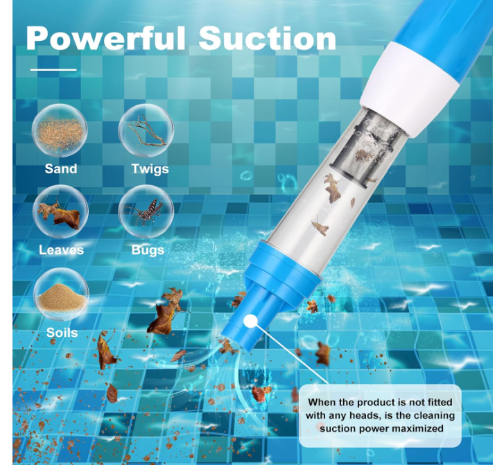 3-in-1 Cordless Handheld Pool Vacuum Cleaner