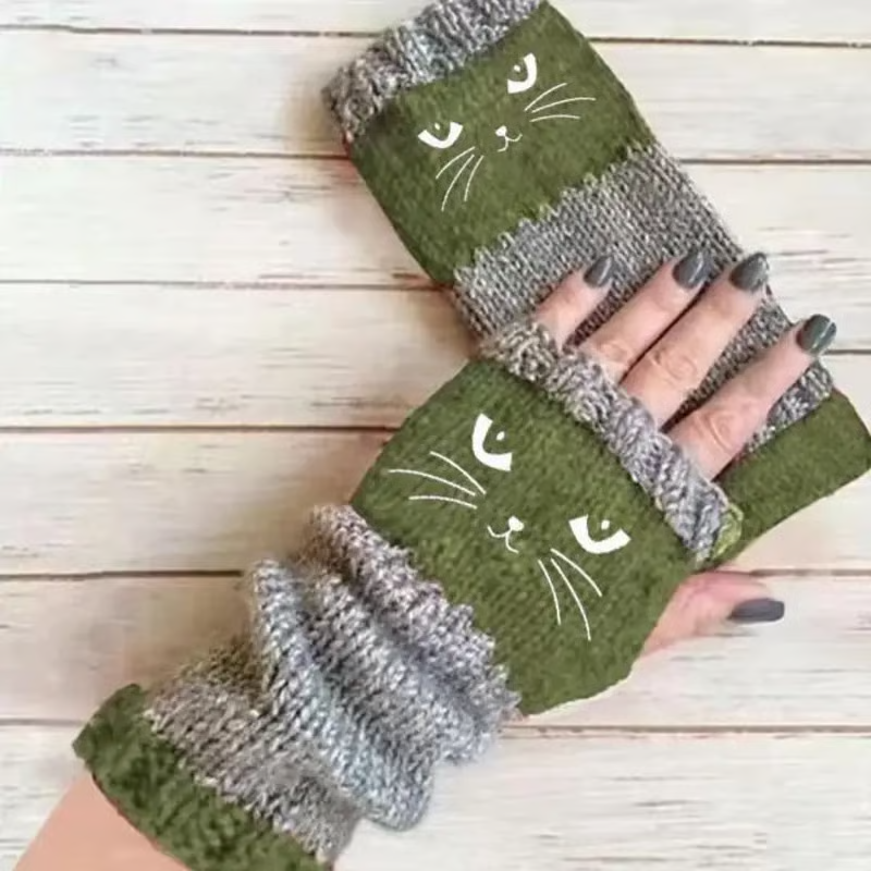 š± Cute Womenās Knitted Cat Gloves ā For Warm Hands & Free Fingersš§¶