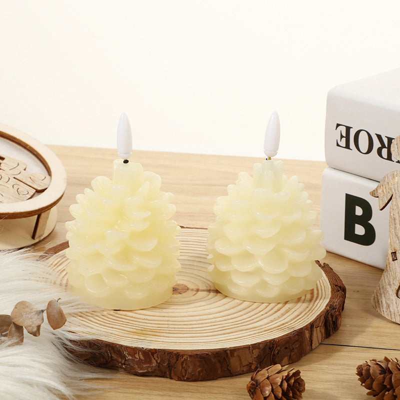 🎅🎄Flameless LED Pine Cone Candles for Holiday Decor