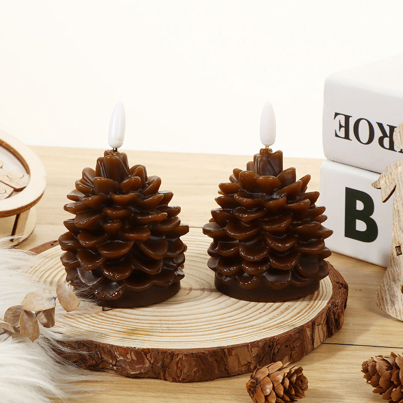 🎅🎄Flameless LED Pine Cone Candles for Holiday Decor