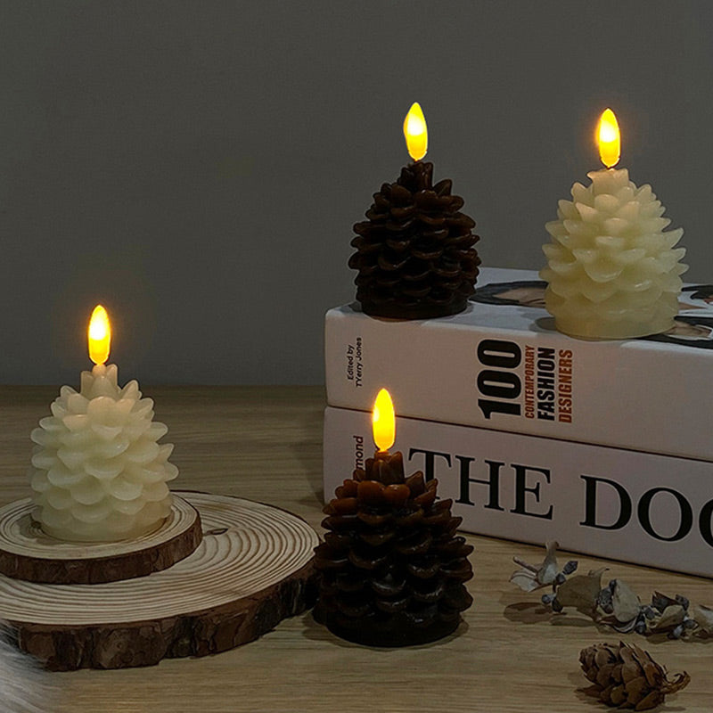 🎅🎄Flameless LED Pine Cone Candles for Holiday Decor