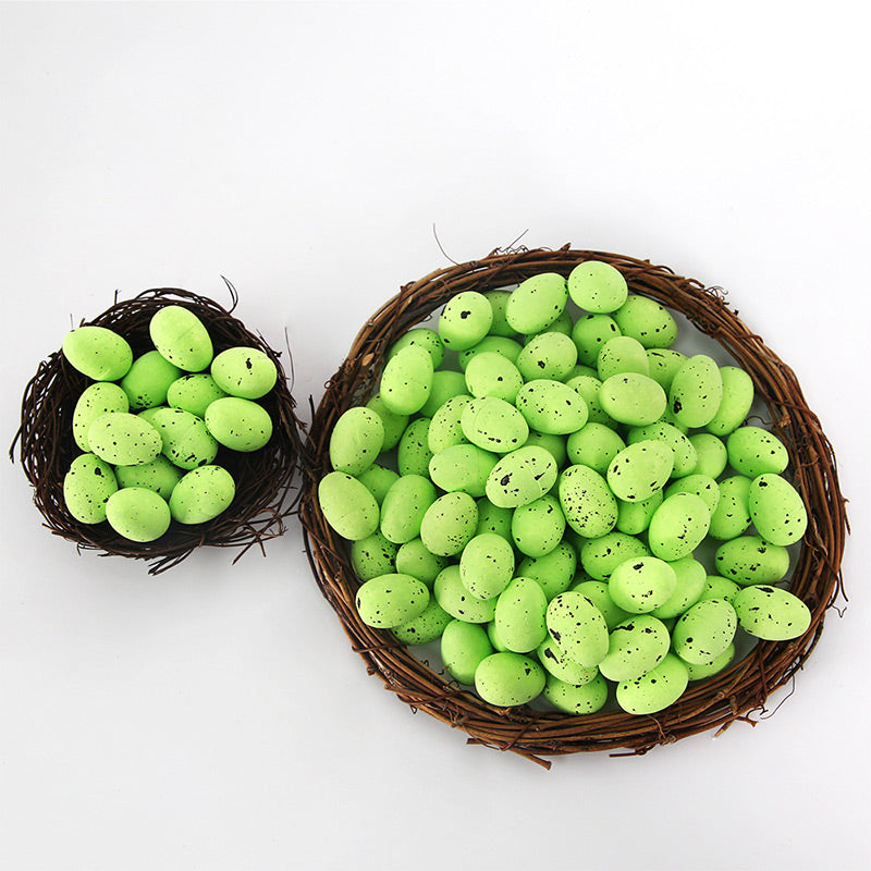 100pcs Easter Colored Foam Simulated Speckled Eggs