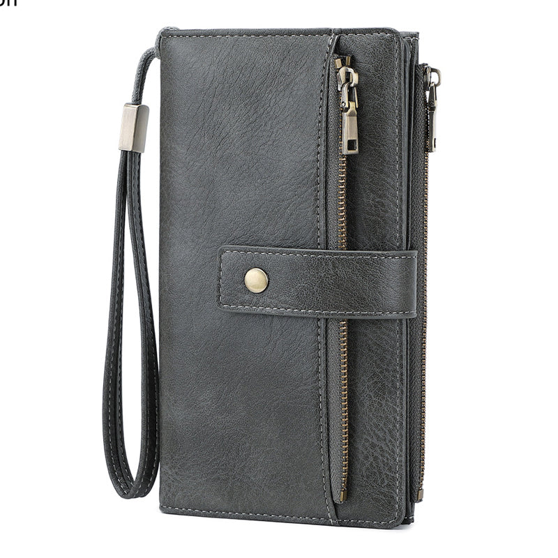Women's Retro Style RFID Blocking Tri-fold Wallet