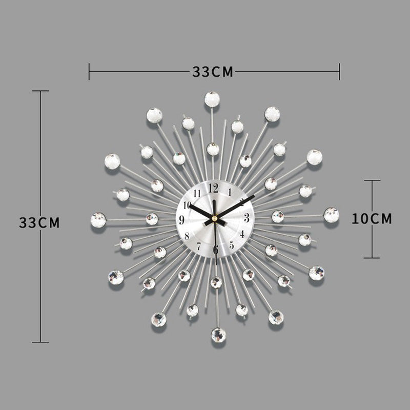 ✨🕰️ Creative Rhinestone Wall Clock – Silent, Minimalist Luxury for Living Room, Dining & Entryway! 💎🏡