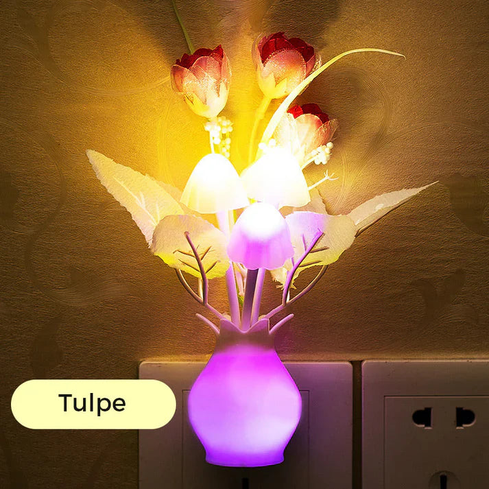 LED Nightlights In The Form Of Simulated Flowers With Intelligent Control For The Bedroom