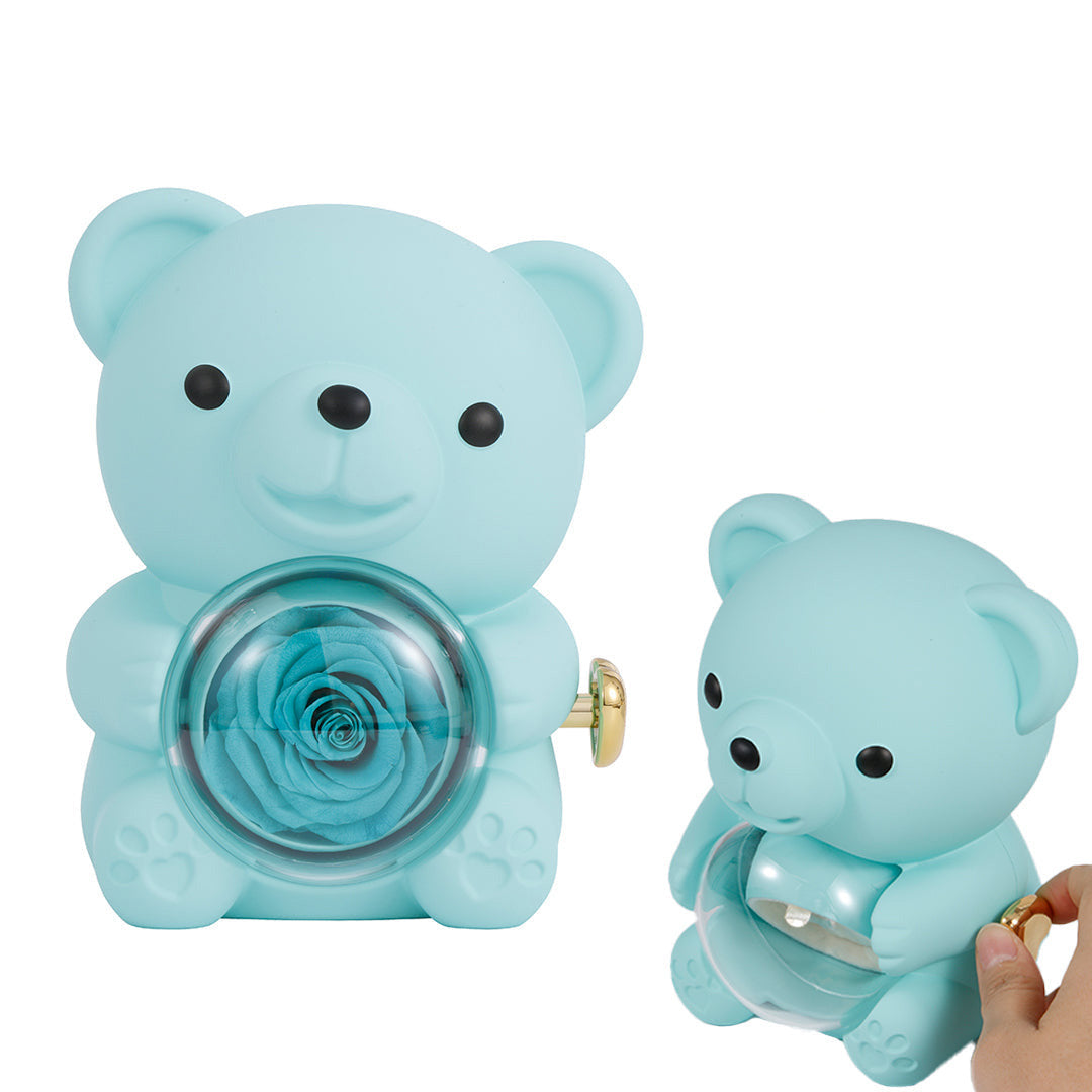 🌹💝Cute Teddy Bear with Preserved Rose 🧸