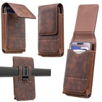 ⚡Waist Belt Cell Phone Pouch 📱 Multi-Pocket Leather Holster with Card Holder