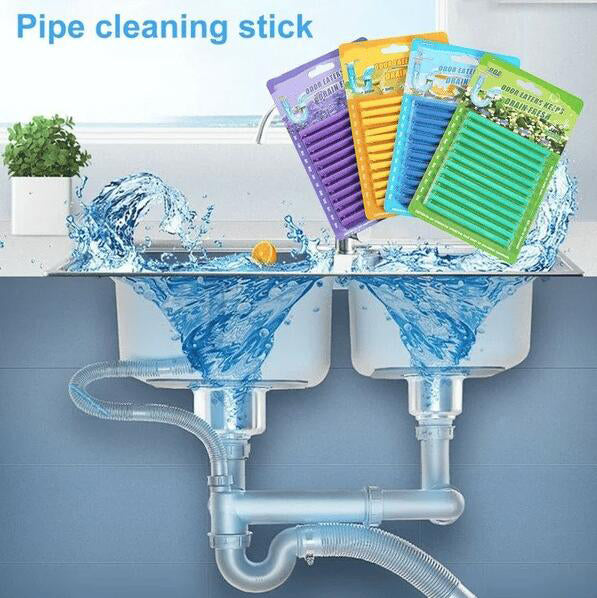12/Set Pipe Cleaning Sticks Oil Decontamination Kitchen Toilet Bathtub Drain Cleaneer