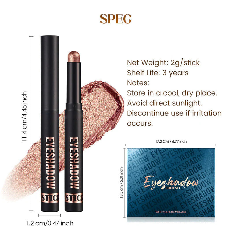 🎄50K+ SOLD! 🎁✨8 Colors Glitter Eyeshadow Stick Waterproof & Long-Wearing & Multi-Use