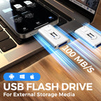 4-in-1 MFi Certified USB Flash Drive with Type-C Adapter for iPhone/Android/PC