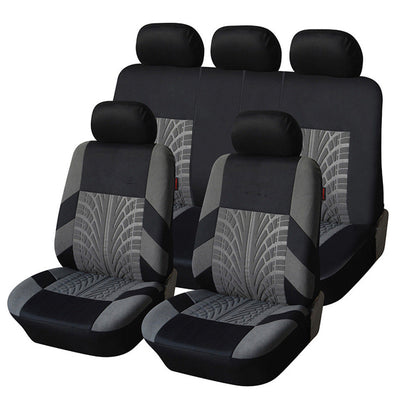 ⏰Car Seat Covers for 5 Seats Universal, Fabric Breathable Car Front & Rear Seat Protectors, Airbag Compatible, Full Protection, Fits Most Cars Trucks Vans SUVs, Red Gray Black Blue Seat Covers