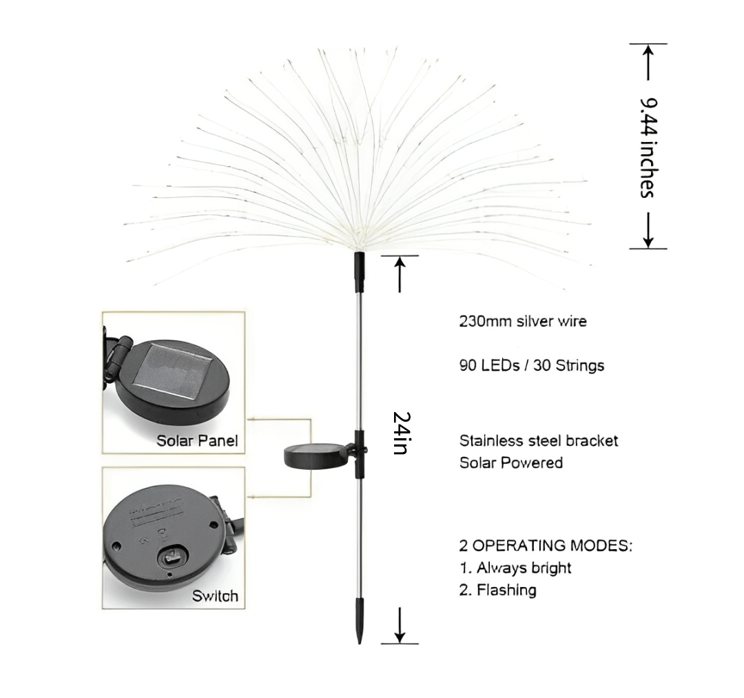 🎅🔥Waterproof Solar Garden Fireworks Lamp