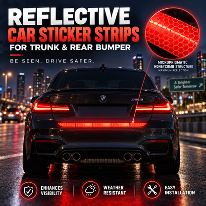 🚗 Reflective Car Sticker Strips for Trunk & Rear Bumper