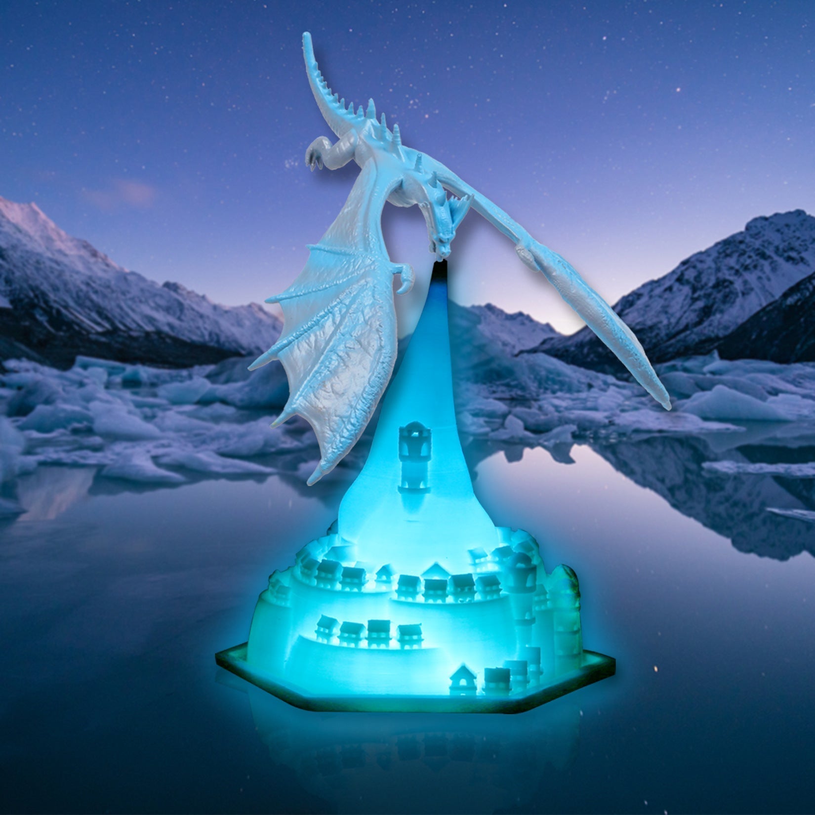 🔥3D Printed Dynamic Balance Dragon LED Night Light🐲