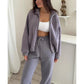 Triple Threaded High-Neck Casual Sportswear 2-teiliges Set