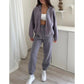 Triple Threaded High-Neck Casual Sportswear 2-teiliges Set