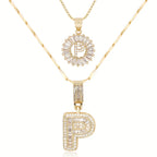 💖2 Pack - Initial Letter Pendant Necklaces