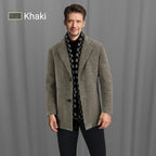 🎁Men’s Stylish Notched Lapel Winter Tweed Jacket with White Duck Down Lining