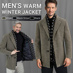 🎁Men’s Stylish Notched Lapel Winter Tweed Jacket with White Duck Down Lining