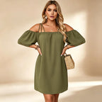 👗 Women's Elegant Solid Color Mini Dress