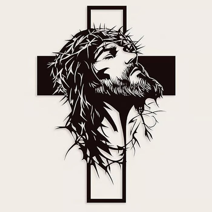 ✝️Metal Jesus and Cross Wall Art: Christian Home Decor🎄