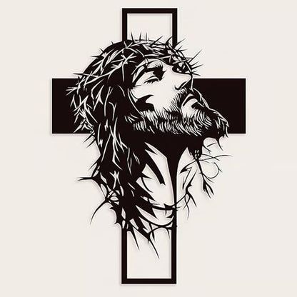 ✝️Metal Jesus and Cross Wall Art: Christian Home Decor🎄