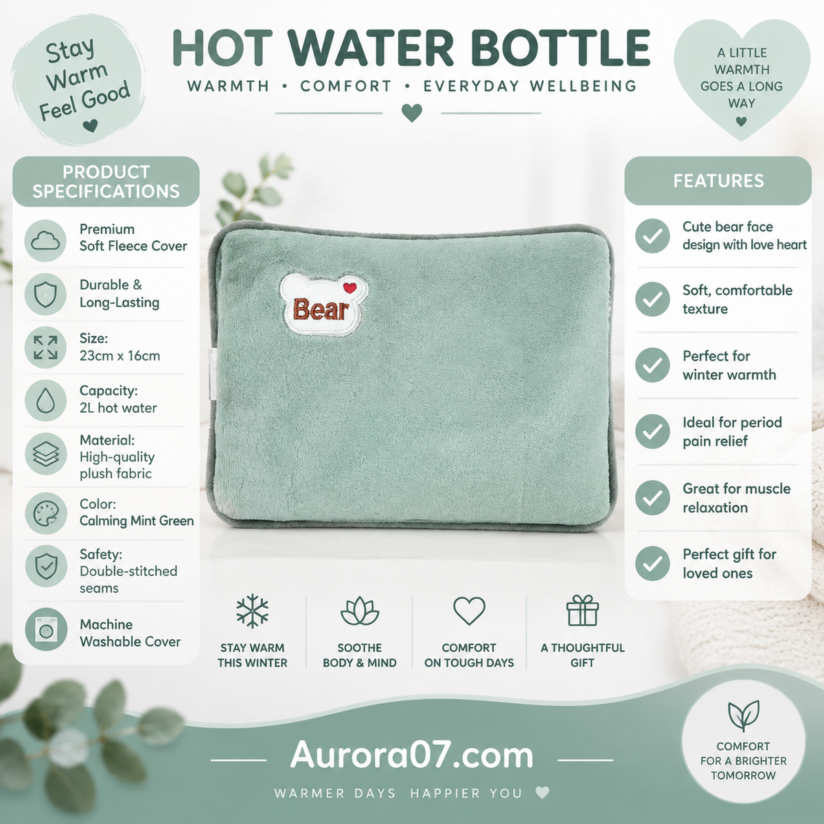 🔥🥳 Plush Rechargeable Heat Pack – Soft Winter Hand & Body Warmer