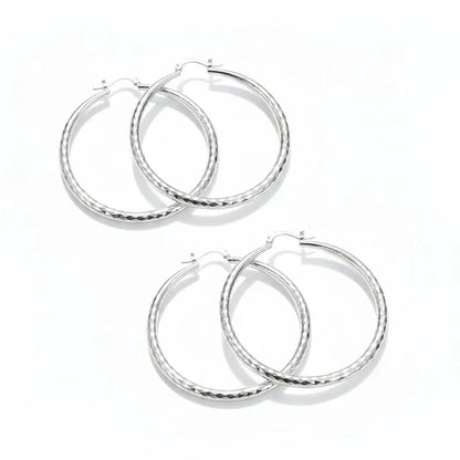 🎉BUY 1 GET 1 FREE🎁Diamond-Cut Hoop Earrings for Women
