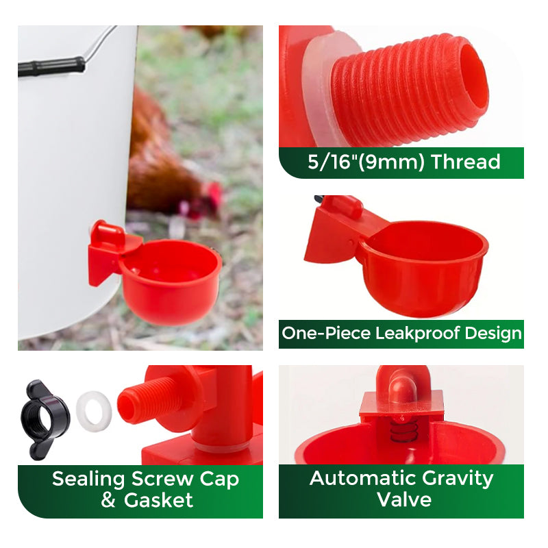 🔥5/16 Inch Thread Automatic Poultry Water Cups
