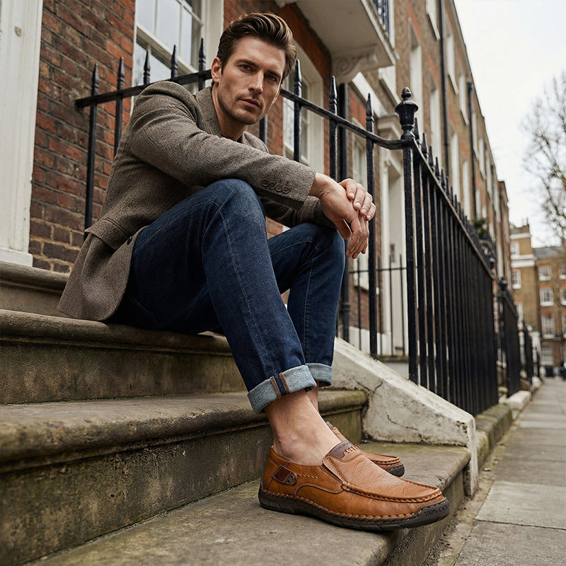 💎 64% OFF! 💎 Classic Men’s Slip-On Leather Shoes – Premium Calfskin, All-Day Comfort & Effortless Style