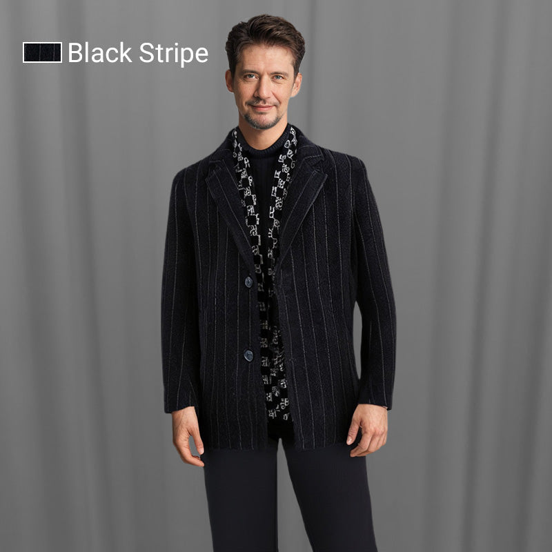 🎁Men’s Stylish Notched Lapel Winter Tweed Jacket with White Duck Down Lining