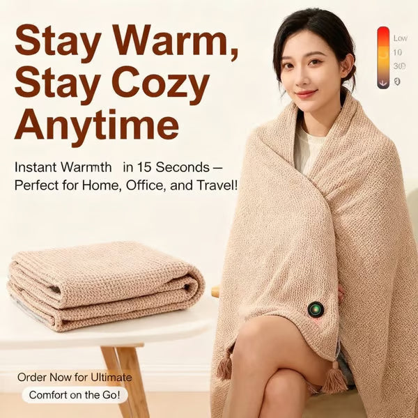 🔥Portable Heated Hooded Blanket Shawl