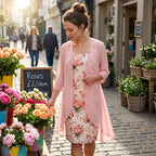🔥Women's Elegant Chiffon Dress & Cardigan 2-Piece Set