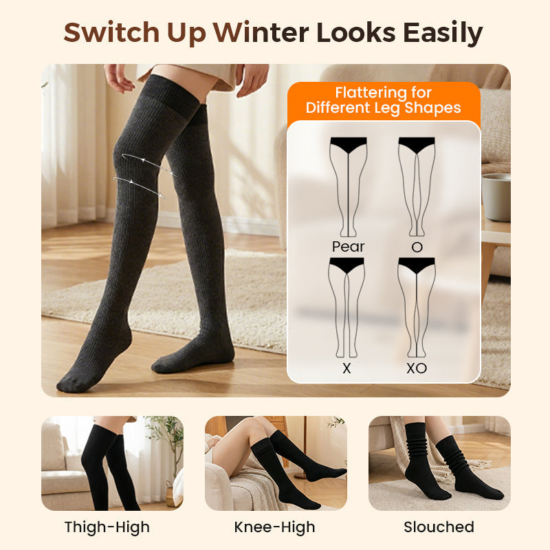 🔥🥳2026 HOT SALE🥳💞50K+ SOLD!🧦🤝✨ Classic Elegance, Effortless Wear | Soft & Stretchy Thigh High Socks❤️🔥🧦