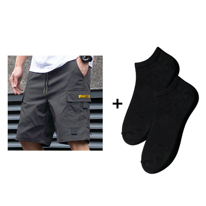 🩳 Men's Cargo Shorts with Drawstring – Easy pull-on, multi-pockets. Lightweight & comfy. Perfect for walks or gardening.