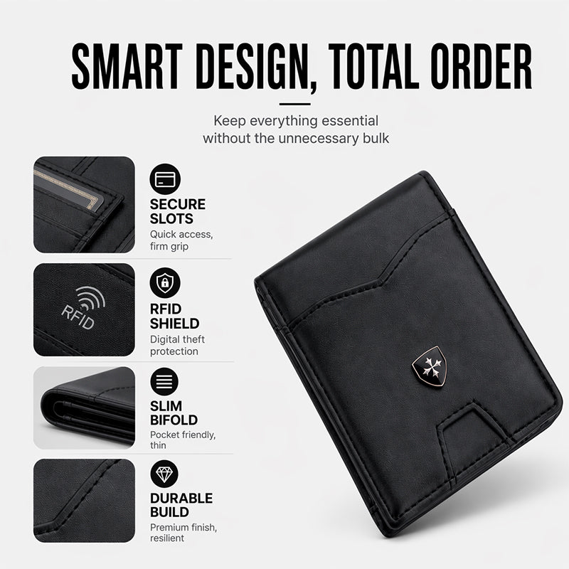 RFID-Blocking Leather and Carbon Fiber Credit Card Holder