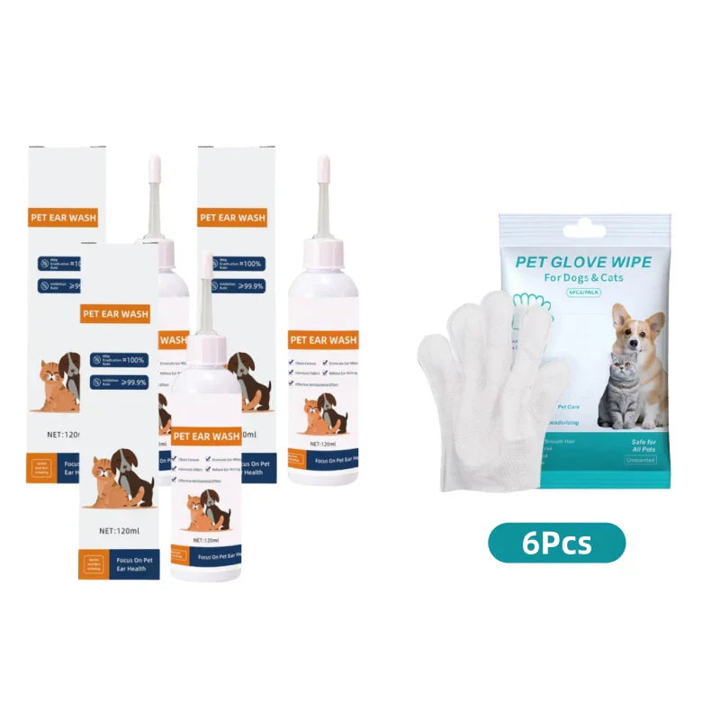 📢✨ Pet Ear Cleaner - Gentle Formula with Soothing Aloe for Dogs & Cats, Prevents Infections & Odor 🌿