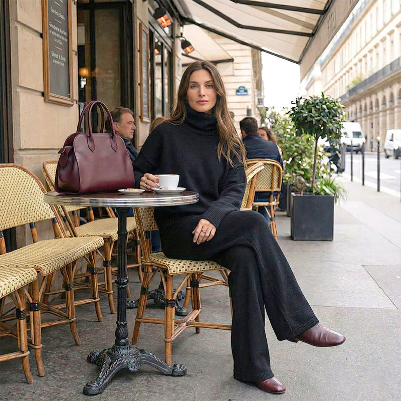 💥High-Neck Side-Zip Sweatshirt & Pants Set 👚👖