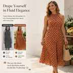 Women's Polka Dot Halter Neck Dress👗