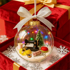 🎄  Holiday Sewing Snow Globe -DIY Craft Ornament with Glitter & Mini Figures, Festive Decor for Tree or Gift 🧵📦