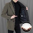 🎁Men’s Stylish Notched Lapel Winter Tweed Jacket with White Duck Down Lining
