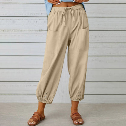 💎 2026 New Women's Summer Cotton Linen Wide-Leg Pants – Breathable, Wrinkle-Free & Relaxed Fit 🍃