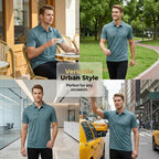 Men's Ice Silk Stretch Shirt – Waterproof, Quick-Dry & Eco-Friendly – Cool Breathable Tech Fabric Shirt 🌿