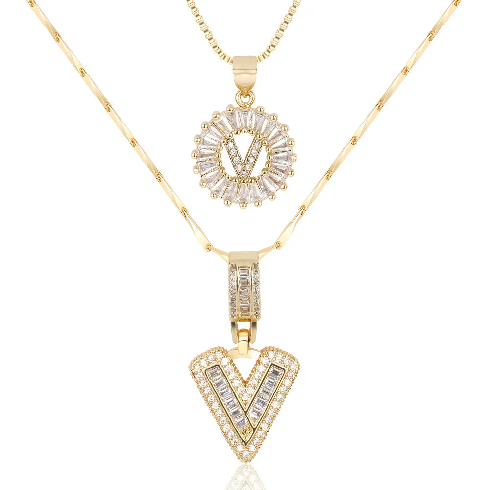 💖2 Pack - Initial Letter Pendant Necklaces