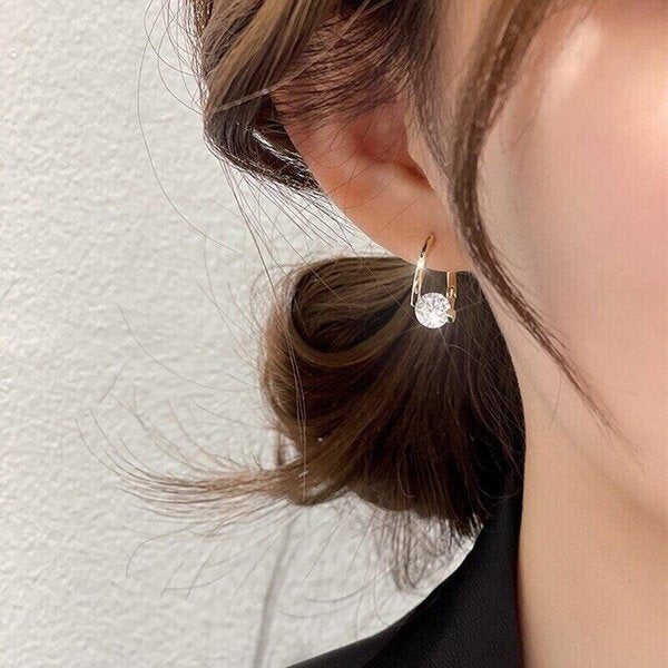 Jolieaprile Diamond Round Stud Earring