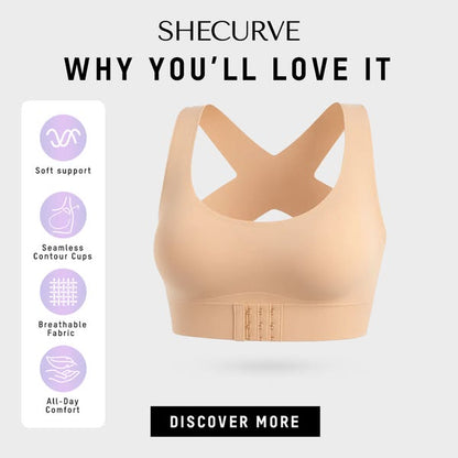 ⚡Front Closure Cross-Back Wireless Posture Bra