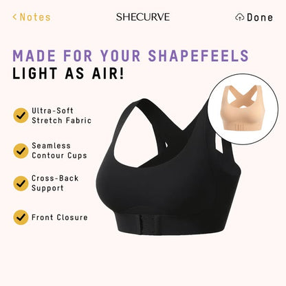 ⚡Front Closure Cross-Back Wireless Posture Bra