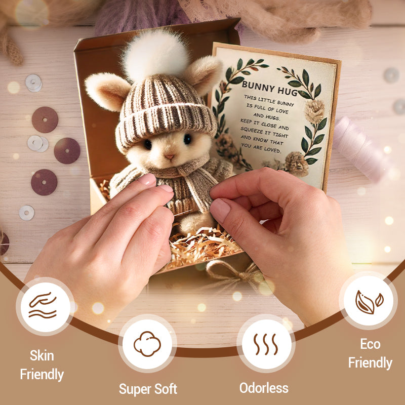 🔥Easter Sale: BUY 3 GET 1 FREE - Handmade🐇Mini Bunny Hug Cute Easter Gift🎁