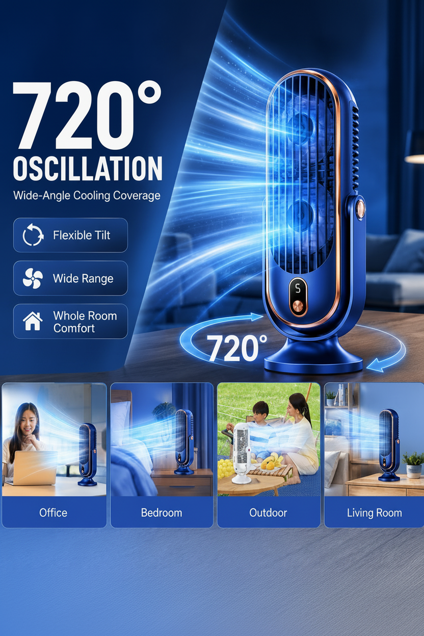 Portable Desktop Air Conditioner Fan with 5 Wind Speed