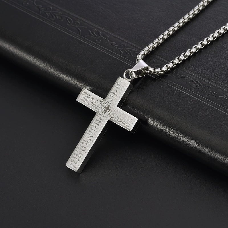 ✝️Lord's Prayer Scibble Cross Necklace🎁🕯️